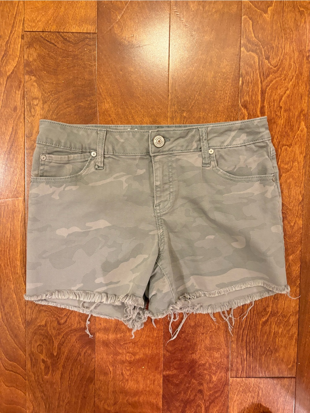 Natural Reflections Green Camo Jean Shorts